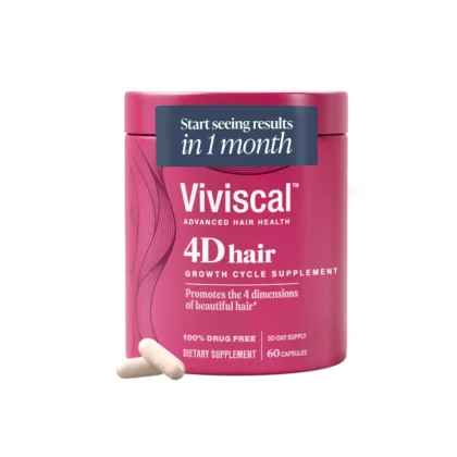 Viviscal 4D Hair Growth Cycle Supplement for Men – Clinically Proven Marine Complex for Thicker, Fuller Hair – Promotes Hair Growth & Reduces Shedding – 1 Month Supply (60 Tablets)