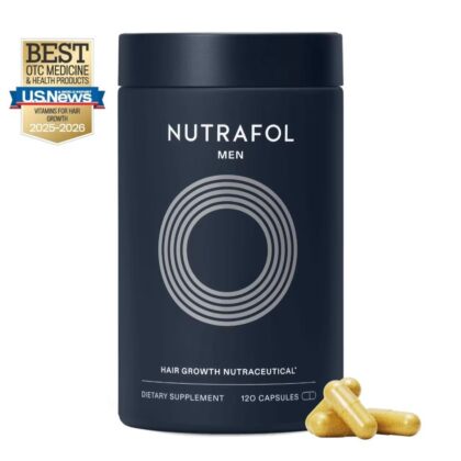 Nutrafol Men's Hair Growth Supplement - Clinically Proven for Thicker, Fuller Hair - Dermatologist Recommended - 1 Month Supply (120 Capsules)